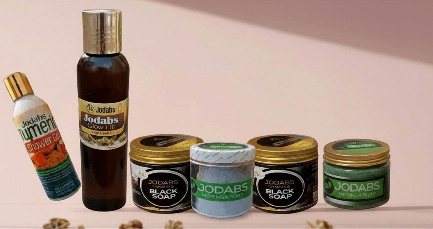 Jodabs skincare product collection
