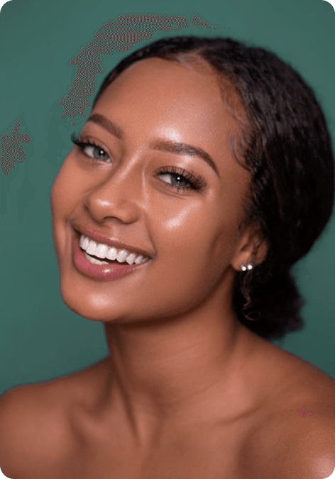Smiling woman with clear skin